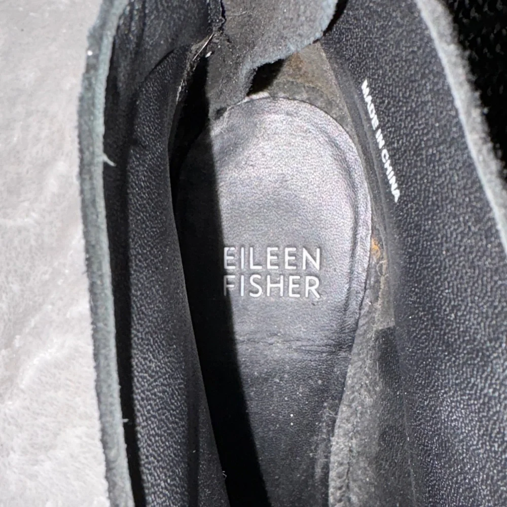 Eileen Fisher Women’s Black Slew Lace-Up Booties EUC 8